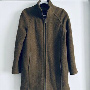 Lands End Green Wool Blend Zip Up Dress Jacket size 8